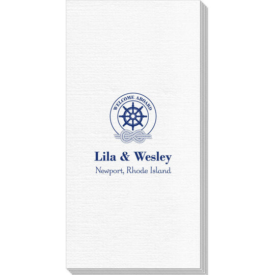 Welcome Aboard Wheel Luxury Deville Guest Towels